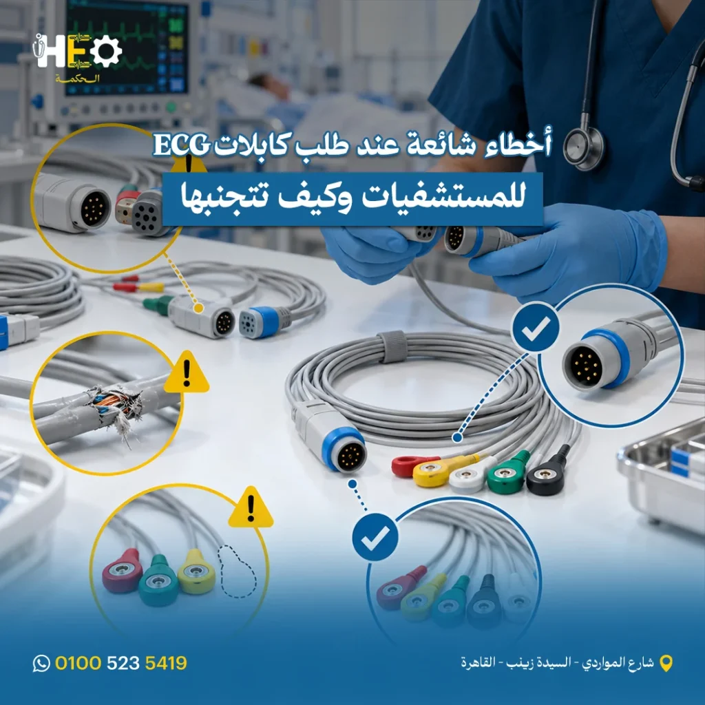 أخطاء شائعة عند طلب كابلات ECG